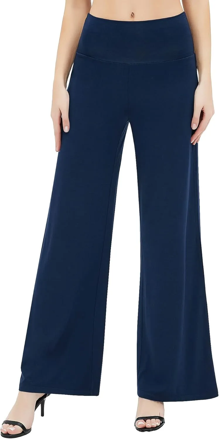 Urban CoCo Women's Dress Pants Solid Wide Leg Casual Sport Trousers Straight Leg High Waist Stretch Pants