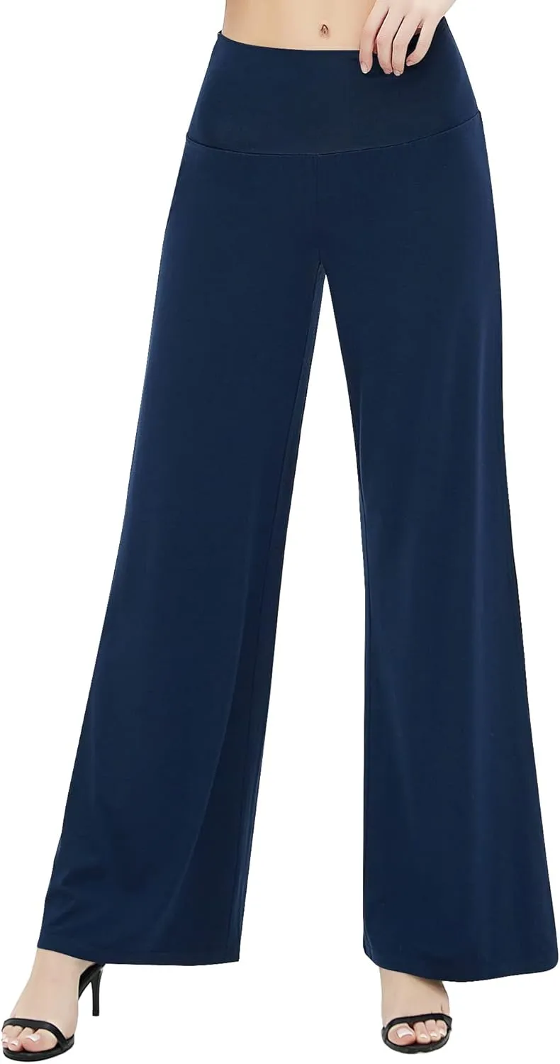Urban CoCo Women's Dress Pants Solid Wide Leg Casual Sport Trousers Straight Leg High Waist Stretch Pants