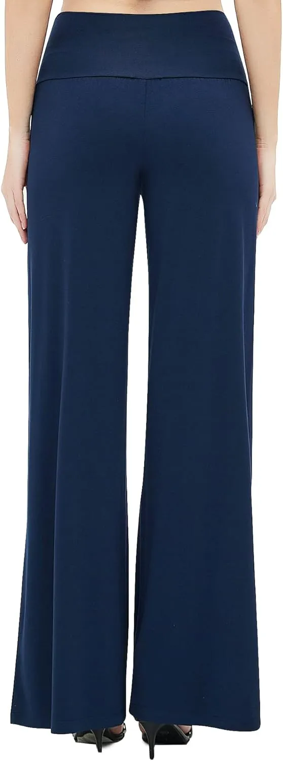Urban CoCo Women's Dress Pants Solid Wide Leg Casual Sport Trousers Straight Leg High Waist Stretch Pants