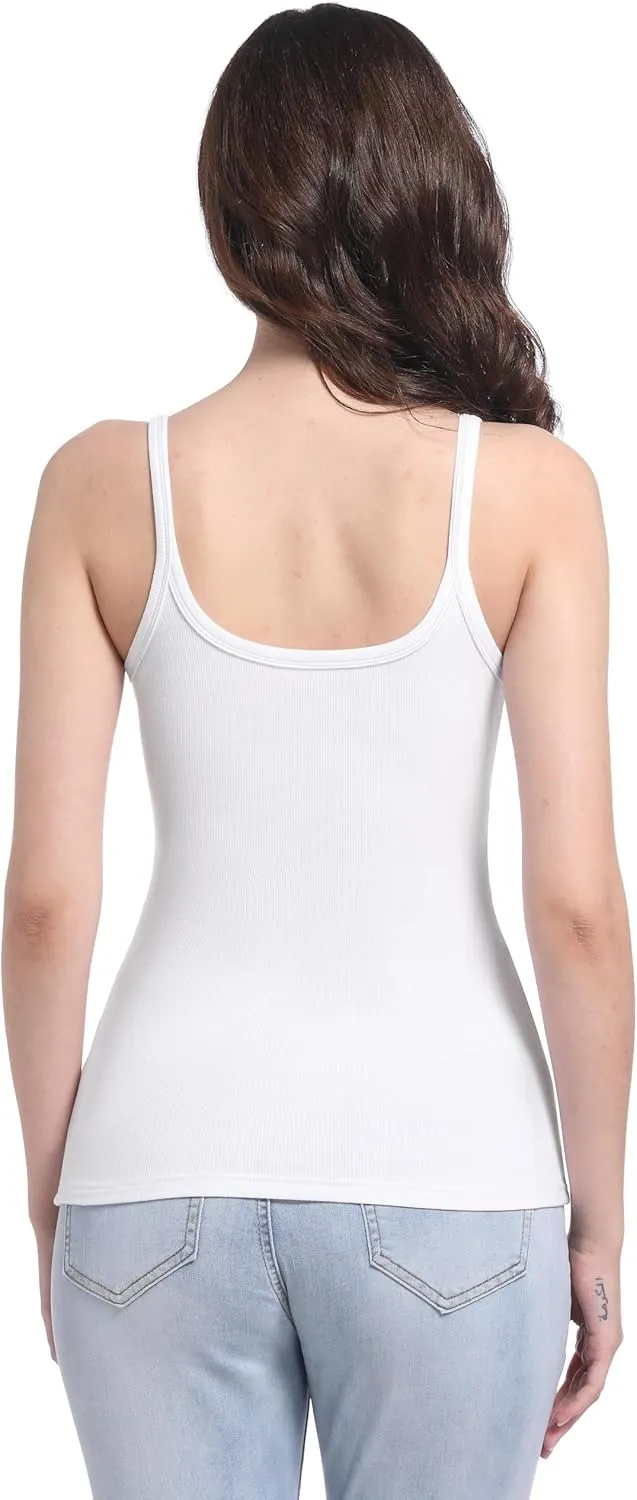 V VOCNI Maternity Tank Top for Women Spaghetti Strap Scoop Neck Fitting Pregnancy Camisole Sleeveless Layering Cami Shirts