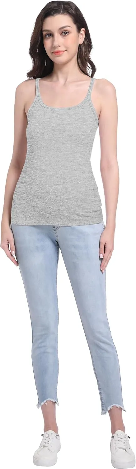 V VOCNI Maternity Tank Top for Women Spaghetti Strap Scoop Neck Fitting Pregnancy Camisole Sleeveless Layering Cami Shirts