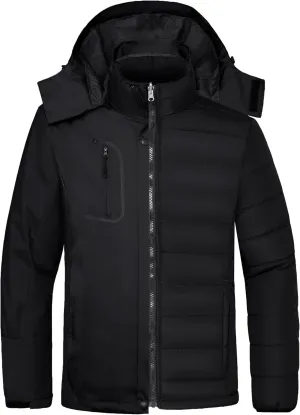 wantdo Men's 3 in 1 Waterproof Ski Jacket Warm Winter Snow Coat Puffer Rain Jacket