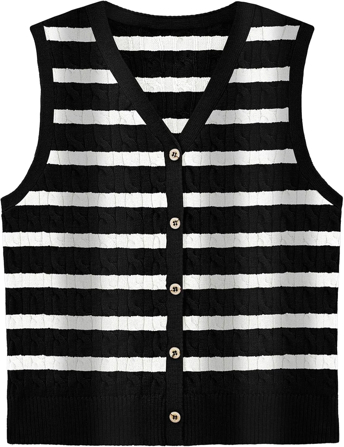 WIHOLL Womens Sweater Vest Cable Knit Button Down Cute Sleeveless Spring Summer Clothes 2025