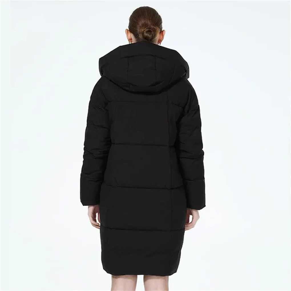 Winter Cotton Coat Female Long Windproof Padded Jacket Casual Womens Parka