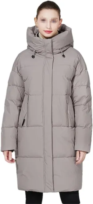 Winter Cotton Coat Female Long Windproof Padded Jacket Casual Womens Parka