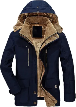Winter Thick Warm Parkas Coat Men Military Cotton Padded Jackets Plus Size Overcoat Multi-Pocket Windbreaker Jacket
