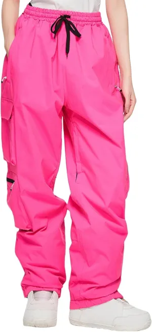Women Cargo Ski Pants Insulated Waterproof Winterproof Snow Pants Winter Trendy Warm Outdoor Cargo Snowboard Pants