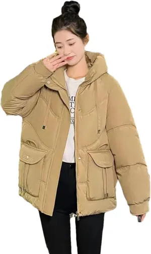 Women Jacket Overcoat Hooded Thick Down Cotton Padded Coat Female Long Sleeve Puffer Parkas Outwear