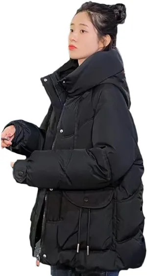 Women Jacket Overcoat Hooded Thick Down Cotton Padded Coat Female Long Sleeve Puffer Parkas Outwear