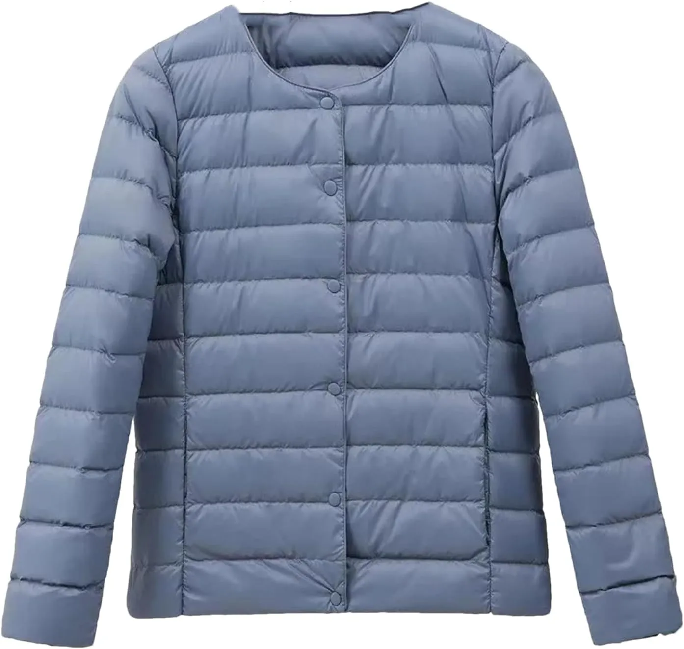 Women Ultralight Puffer Jackets Collarless Down Coat Female Portable Feather Overcoat