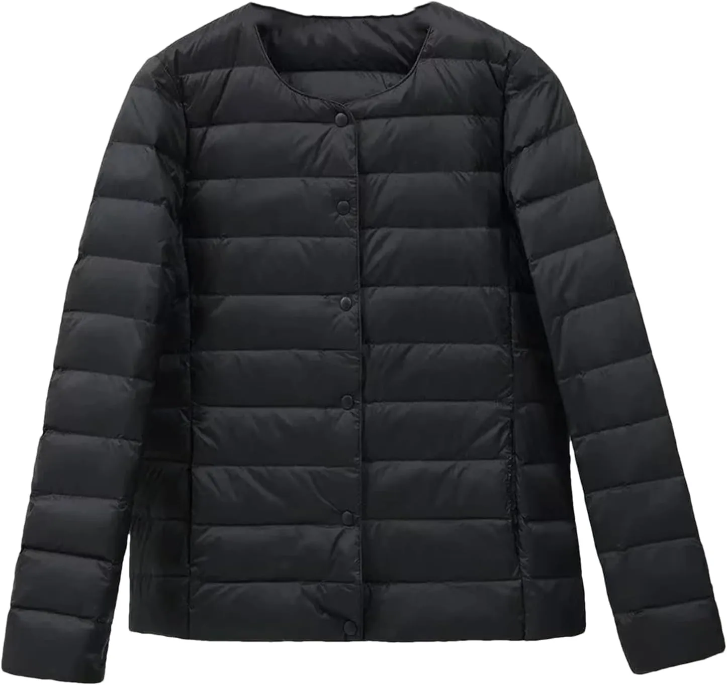Women Ultralight Puffer Jackets Collarless Down Coat Female Portable Feather Overcoat