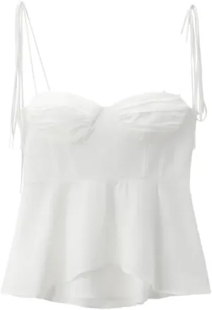 Women's Bustier Camisole Sweetheart Neckline With Adjustable Tied Straps Side Zipper Sleeveless Layering Top