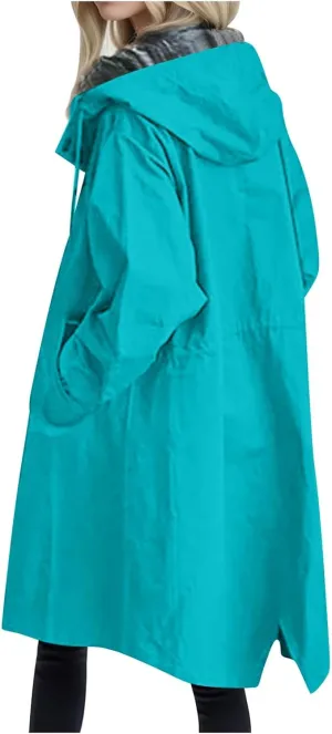 Women's Casual Mid Length Trench Coat Belted Waist Long Sleeve Outerwear Womens Windbreaker Nylon Pants