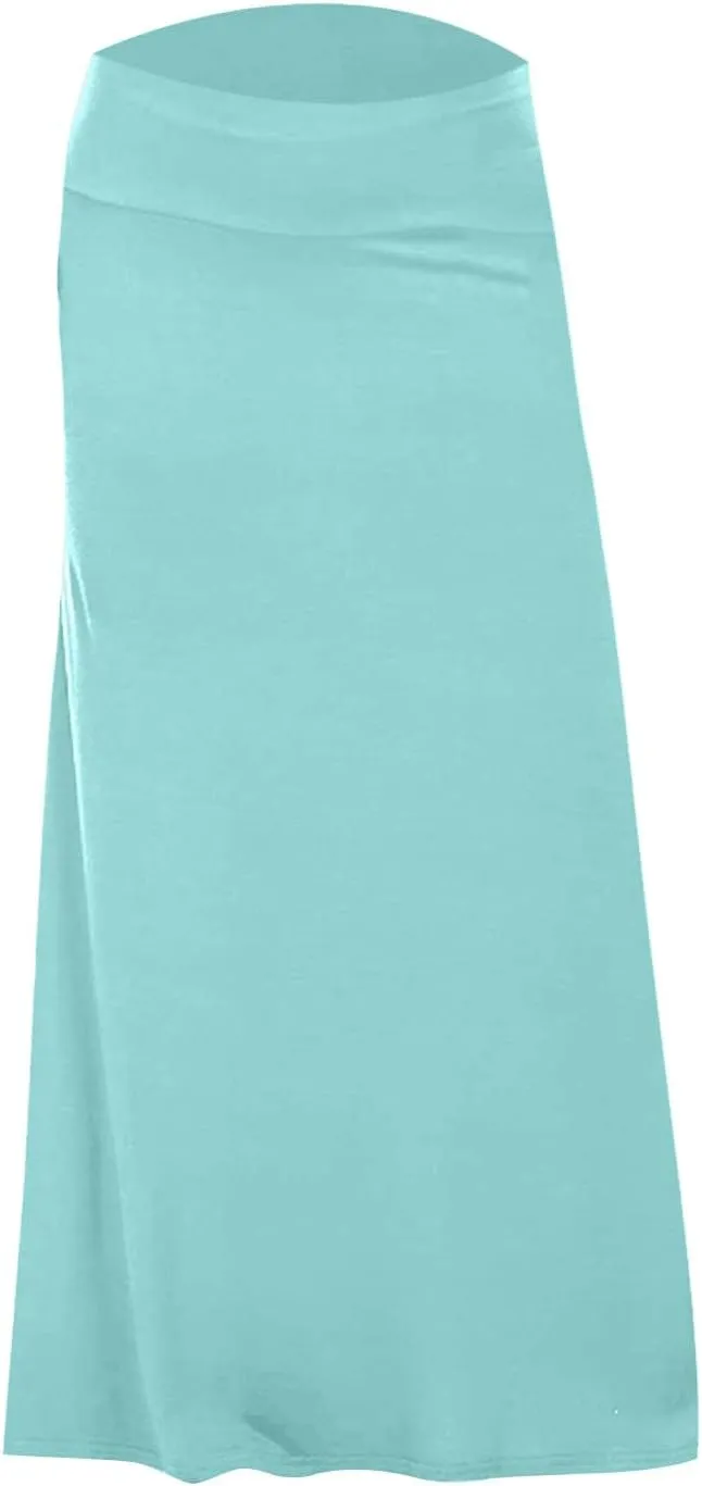 Women's Casual Ruched Stretchy High Waist A Line Skirt Flared Midi Skirt Leather Skirt for Women with Zipper