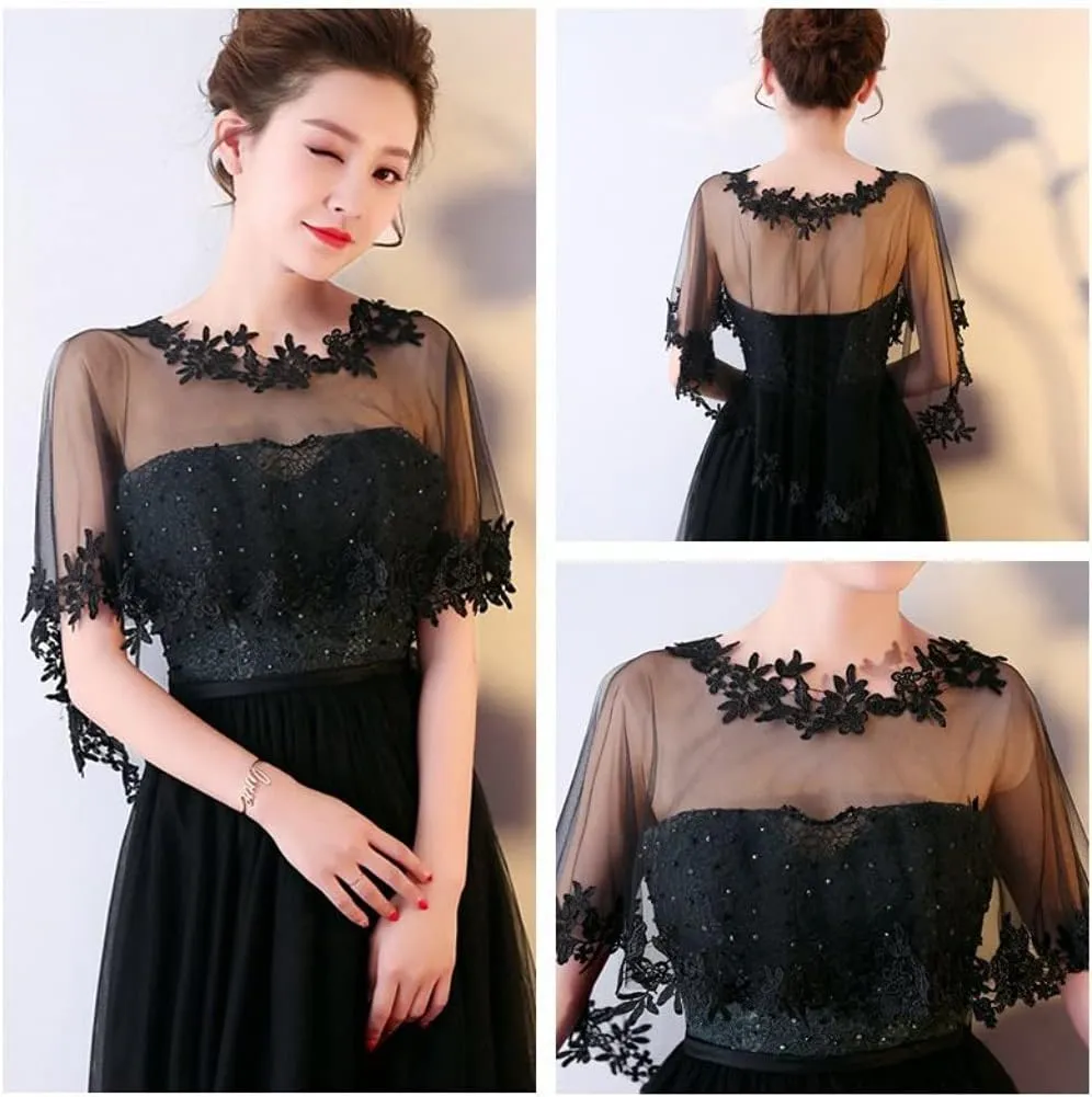 Women's Lace Wedding Bridal Bolero Jackets Shawl Formal Party Prom Evening Cape for Bride Bridesmaid Wrap Shrugs