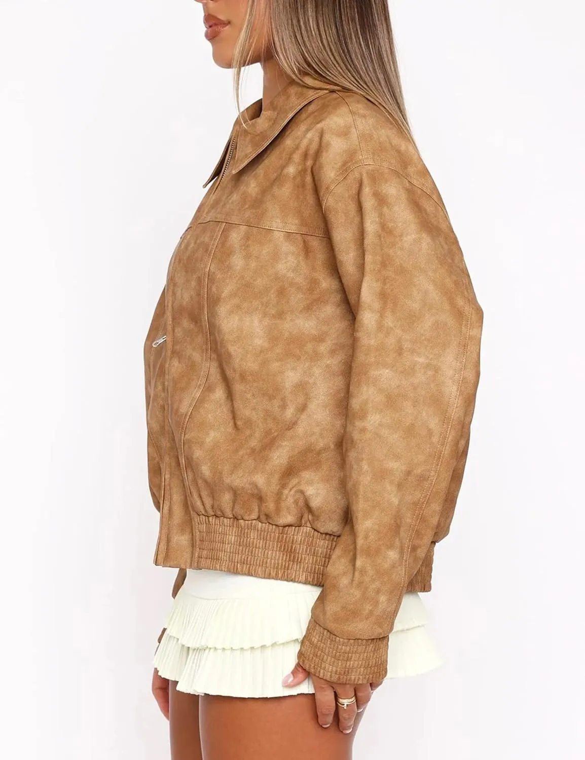 Womens Oversized Faux Leather Bomber Jacket Biker Motorcycle Coats Jackets Outwear Fall Fashion 2025 Outfits