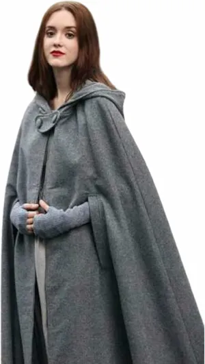 Women's Renaissance Windproof Wool Cloak Coat - Spring/Fall - Black - S, M, L