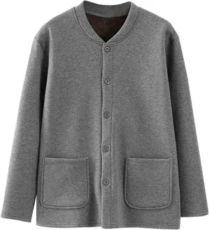 Womens Solid Color Fleece Jacket Snap Front Cardigan Sweatshirt for Women Cardigan Sweater Knit