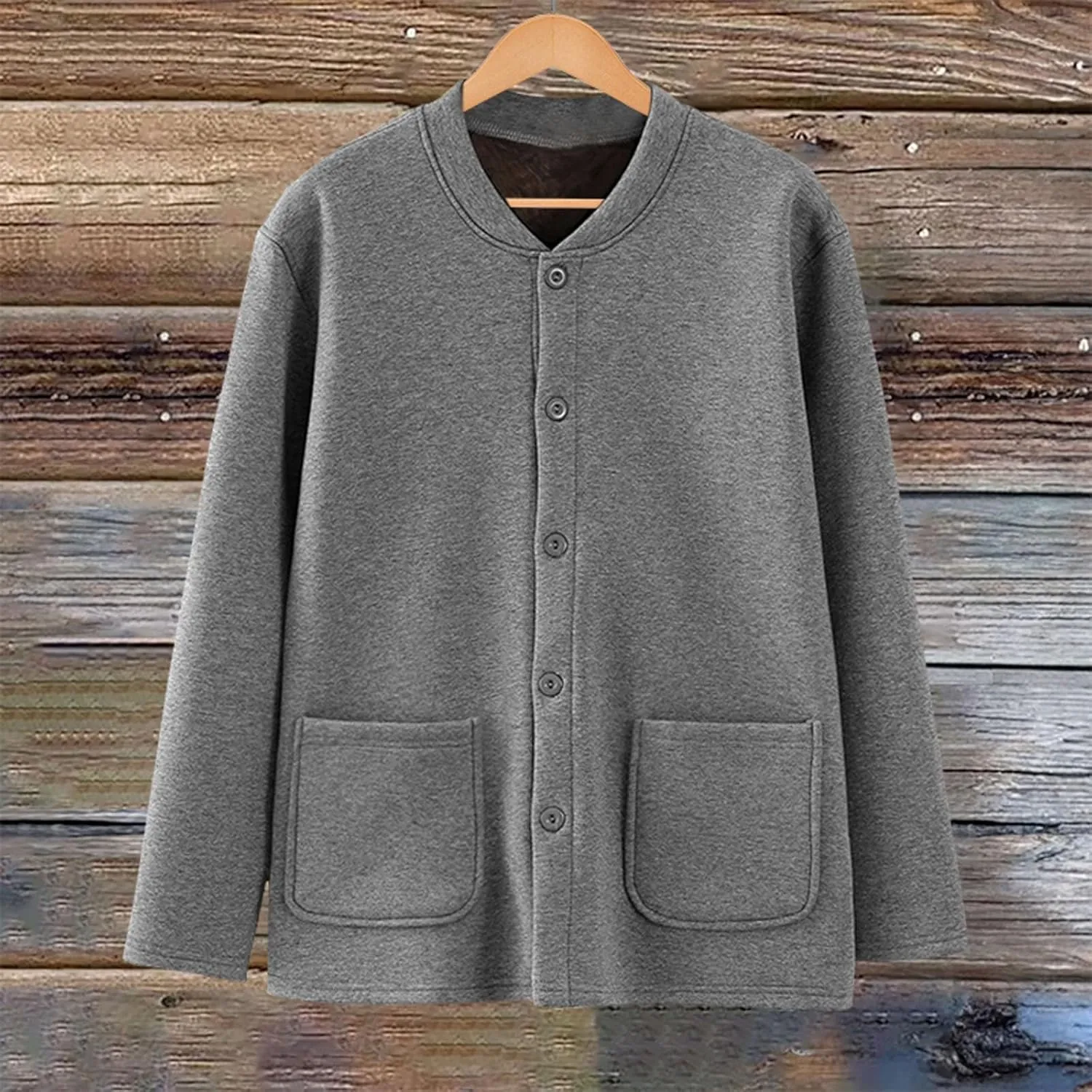 Womens Solid Color Fleece Jacket Snap Front Cardigan Sweatshirt for Women Cardigan Sweater Knit