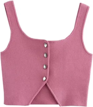 Women's Solid Color Slim Fit Knit Camisole