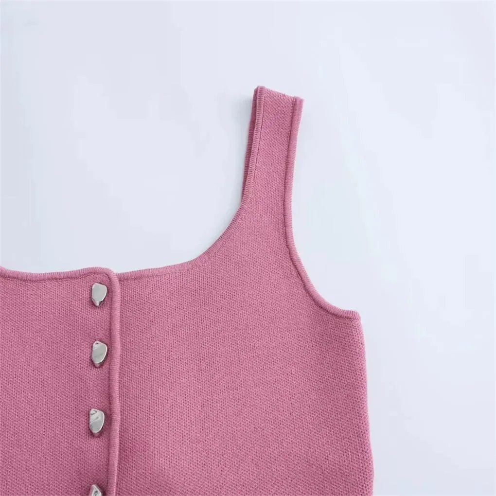 Women's Solid Color Slim Fit Knit Camisole