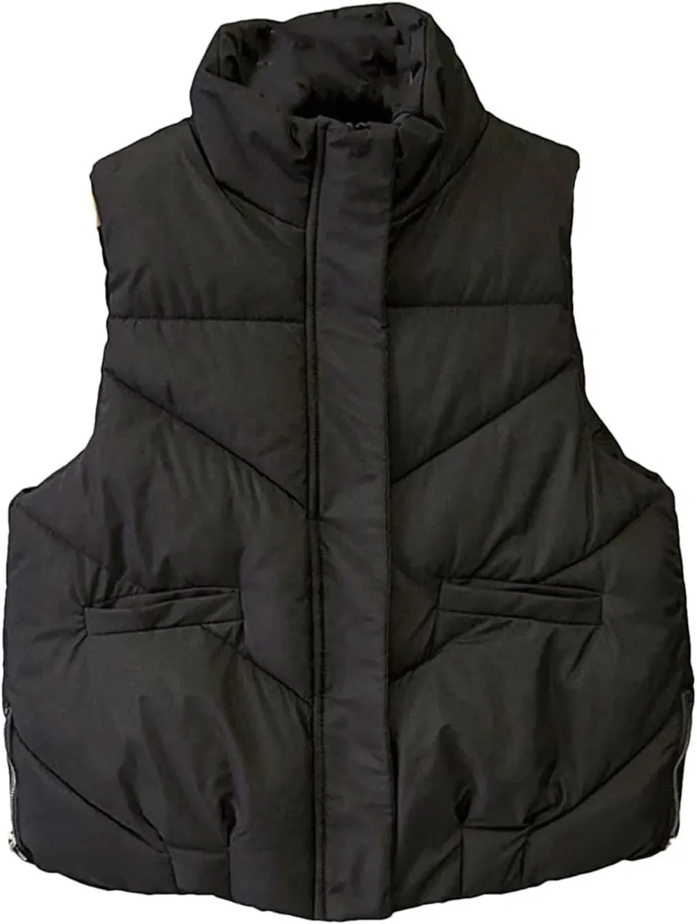 Women's Winter Vest Sleeveless Jackets Cotton Padded Down Vest Loose Warm Thick Zipper Waistcoat