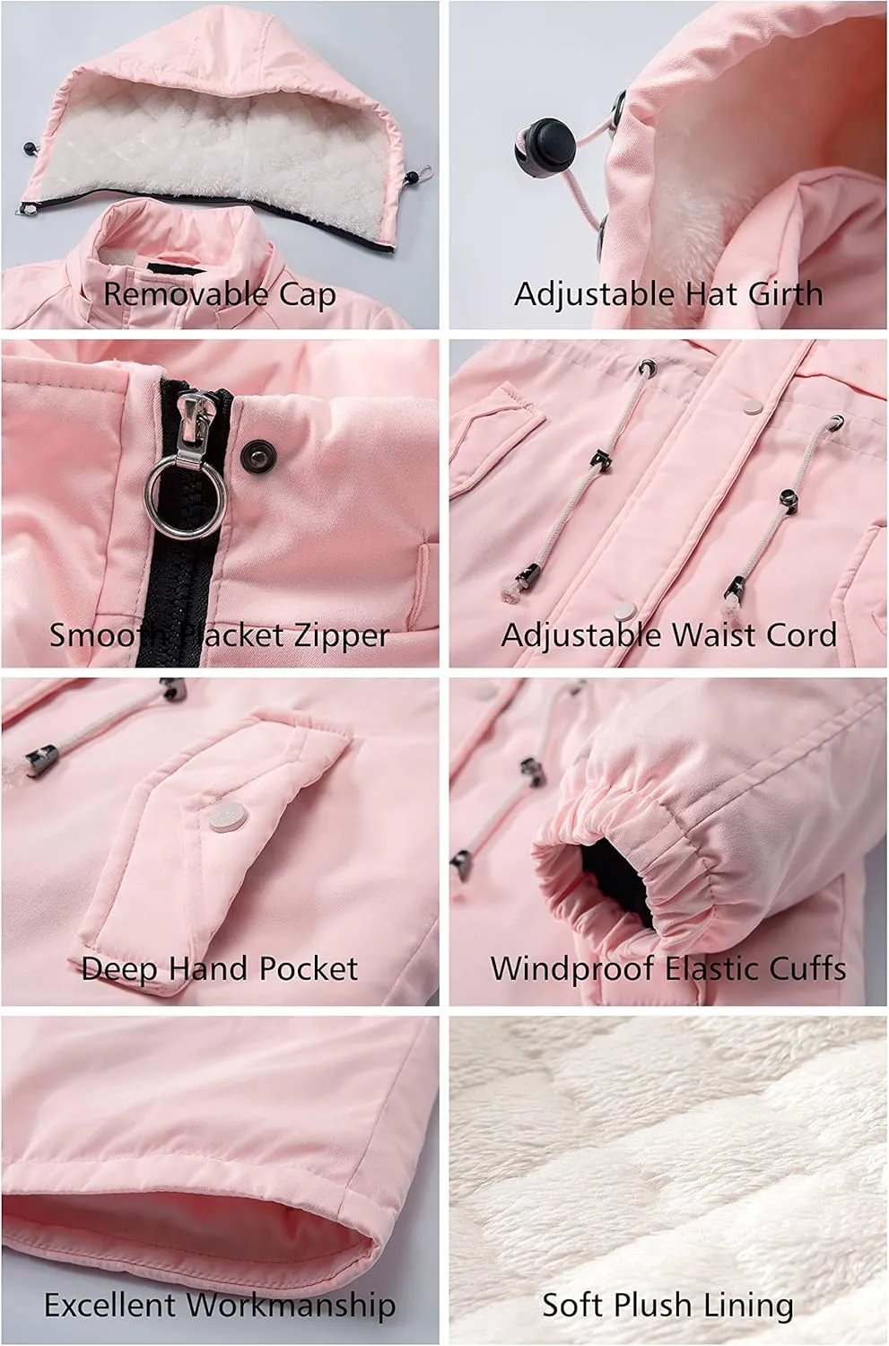 Women's Winter Waterproof Warm Mid-Length Puffer Jacket Parka With Hood