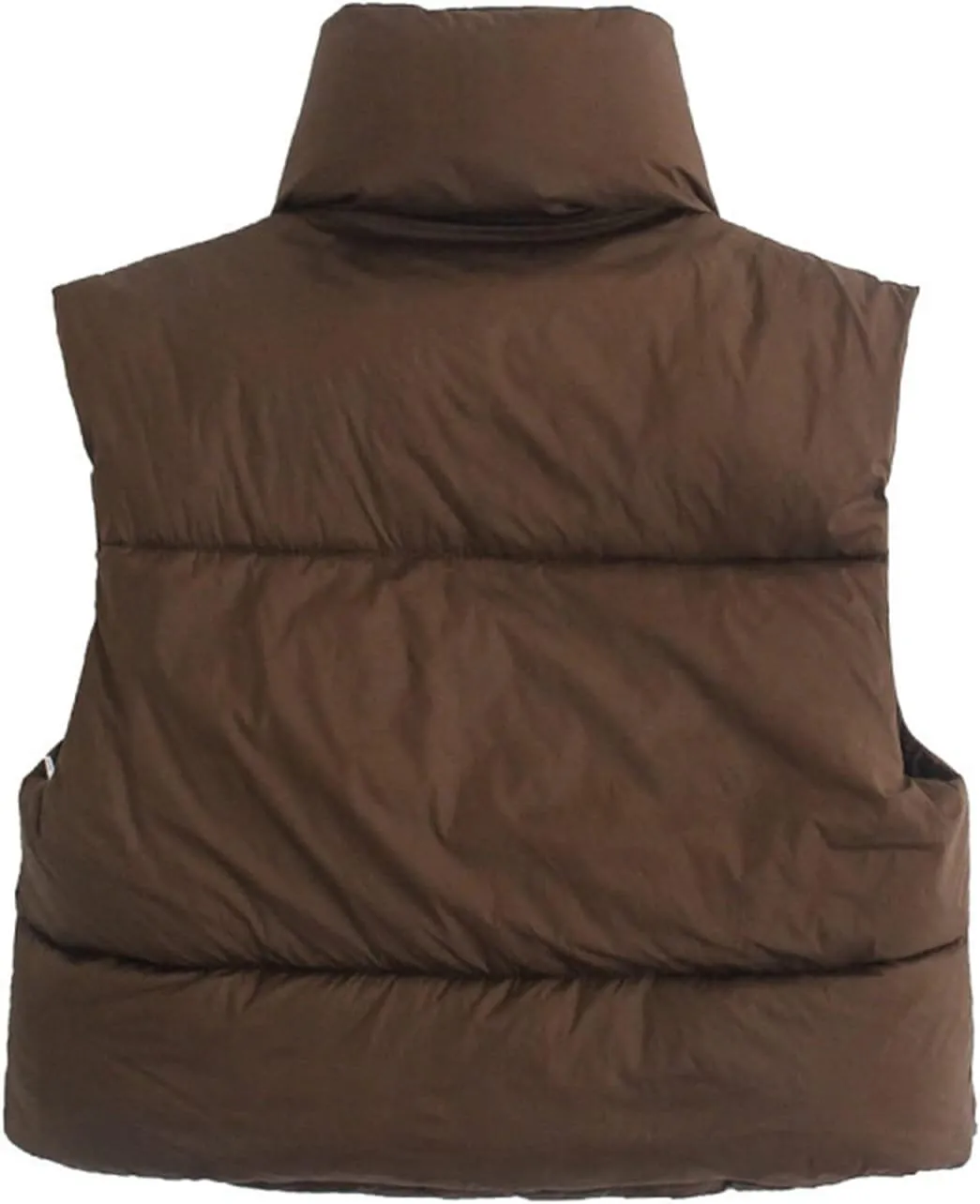 Women's Zip Up Cropped Quilted Puffer Vest Sleeveless Stand Collar Waistcoat Gilet Lightweight Winter Down Jacket