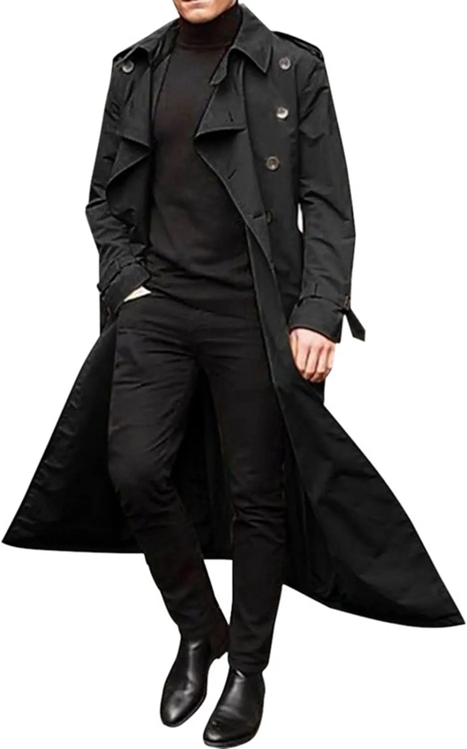Ymosrh Varsity Jacket Men Men's Long-Slevee Luxury Full Length Trench Coat Long Wool Overcoat Winter Coats