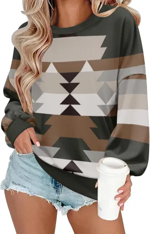 Zeagoo Women Crewneck Sweatshirts Pullover Tops Long Sleeve Shirts Loose Fit Tops Casual Fall Outfits Y2K Clothes 2024